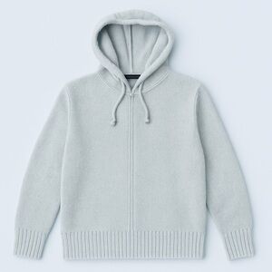 Simply Vera Wang Chenille Hoodie Light Sky Blue Gray XL Cozy Soft Sweater